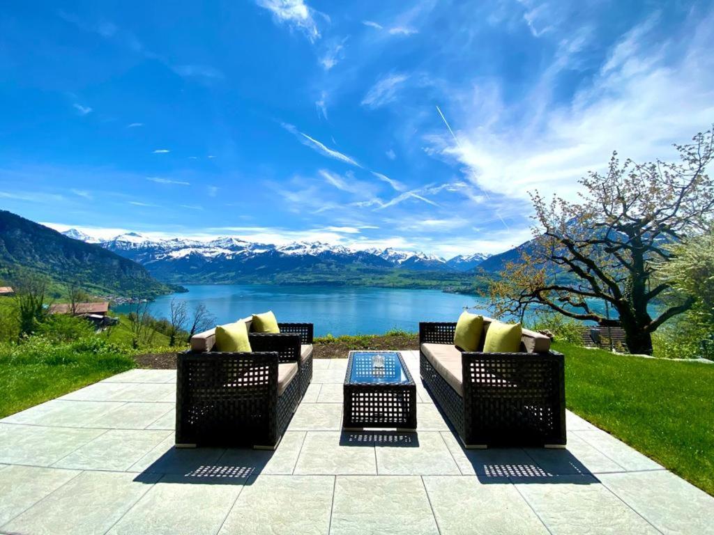 Panorama Boutique Apartment With Air Condition, Spa Entry In Solbadhotel Sigriswil Eksteriør billede