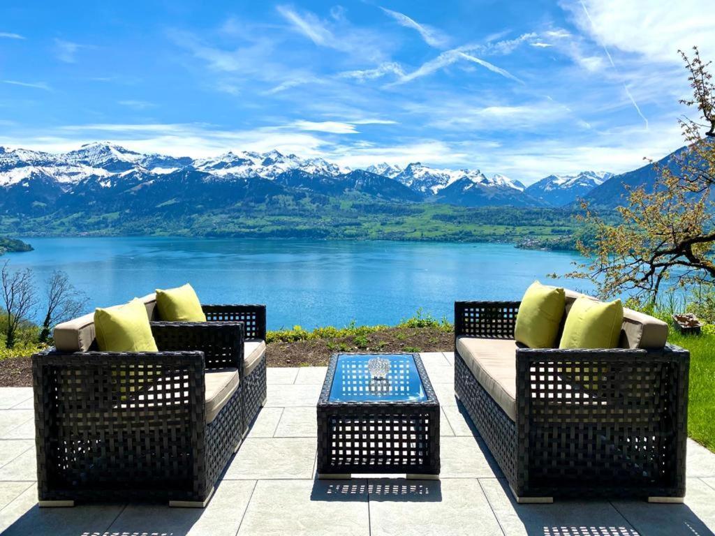 Panorama Boutique Apartment With Air Condition, Spa Entry In Solbadhotel Sigriswil Eksteriør billede